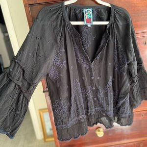 Adorable embroidery on embroidery Johnny Was blouse size small.